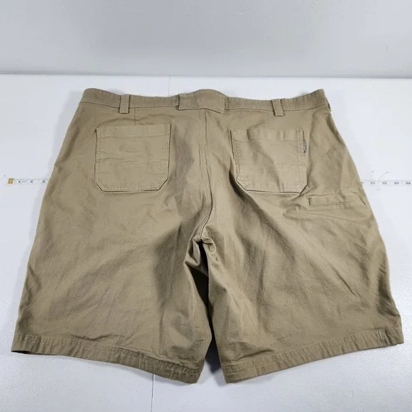Duluth Trading Co Flex Fire Hose Relaxed Fit Khaki Work Shorts Mens 48 Tan - Picture 2 of 9